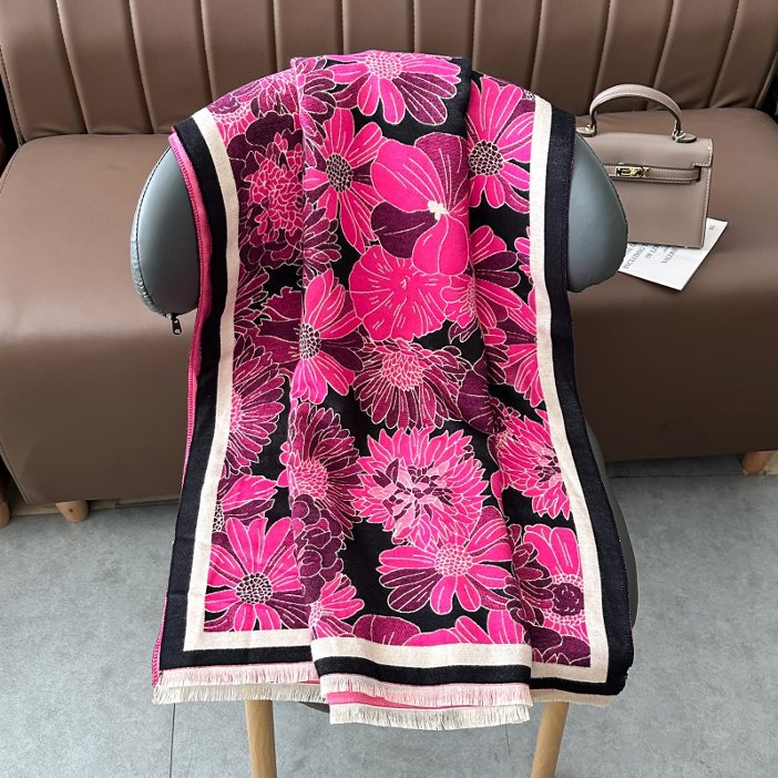 Retro Cashmere-feel Shawl - High-end Soft Warm Wrap for Women Autumn Winter Scarf