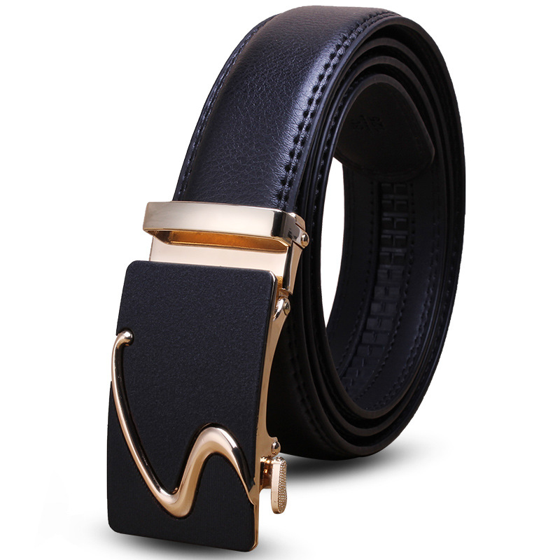 Mens Genuine Leather Belt With Automatic Buckle