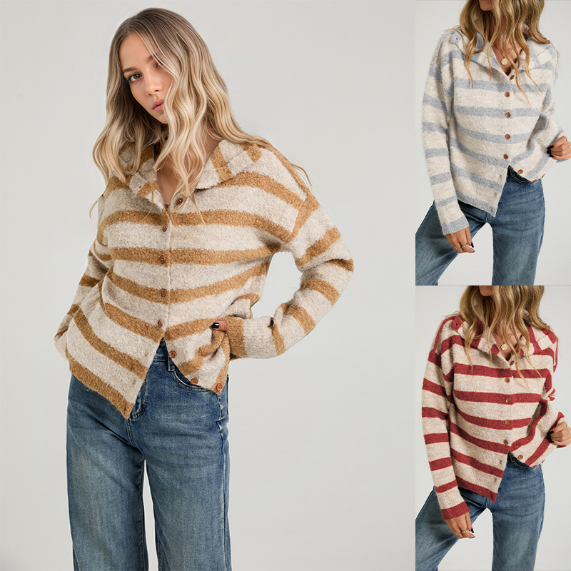 AutumnWinter Fashion European And American Womens Sweater Knitted Cardigan