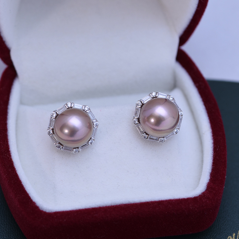 S925 Silver Purple Pearl