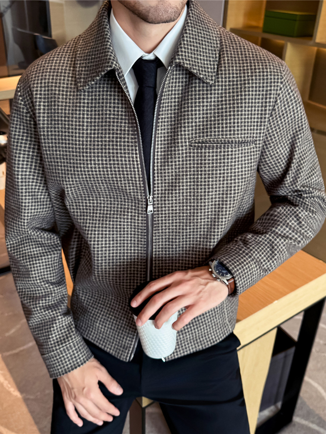 Houndstooth Plaid Jacket, picture 5 of 7