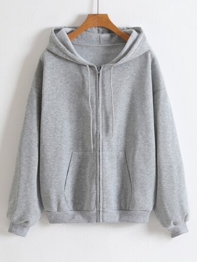 Zip-Up Drawstring Thermal-Lined Hoodie 5