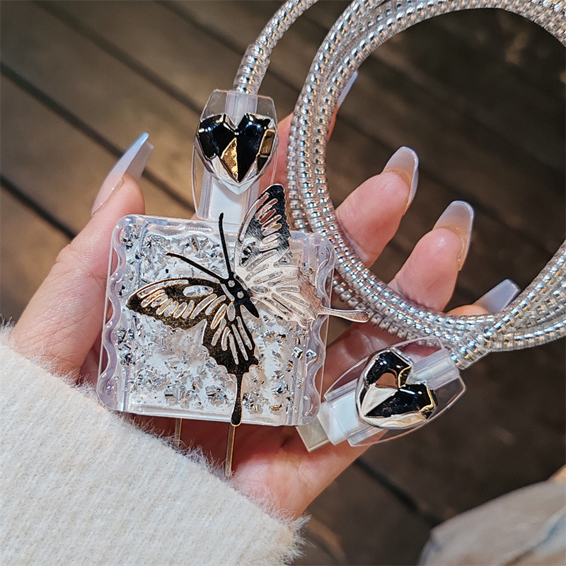 Three-dimensional Butterfly USB Cable Protection Sleeve