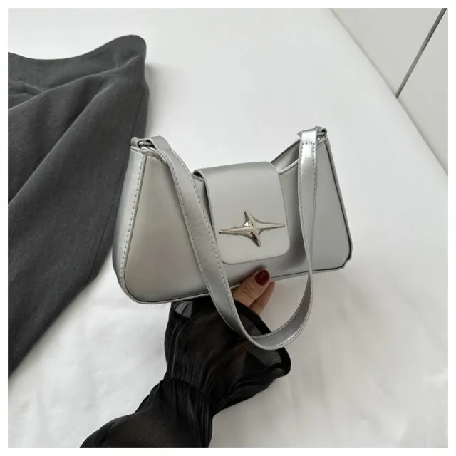 All match Advanced Shoulder Messenger Baguette Bag Silver - Shop at LoveMi