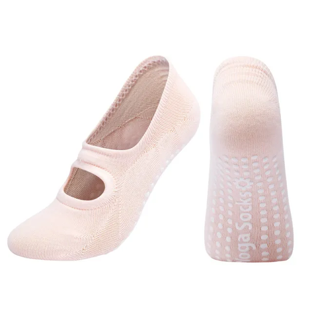 Female Simple Plus Size Backless Invisible Yoga Socks Pink - Shop at LoveMi