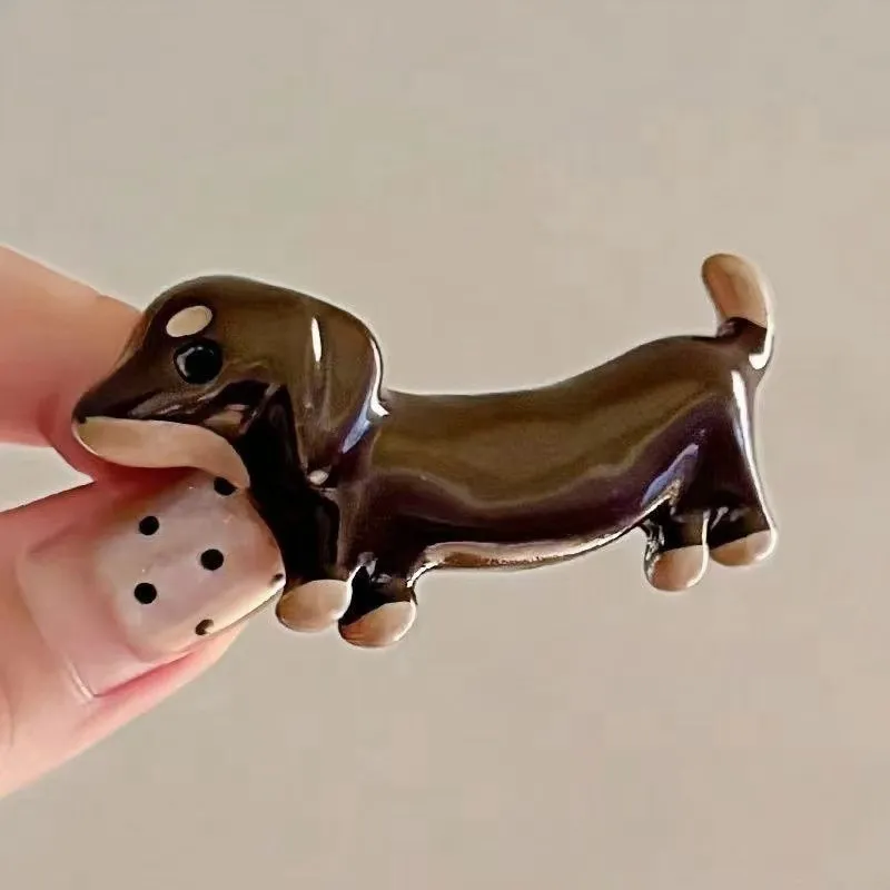 Loose, Delicate And Cute Dachshund Dog Barrettes High-grade And Interesting - 1Pc