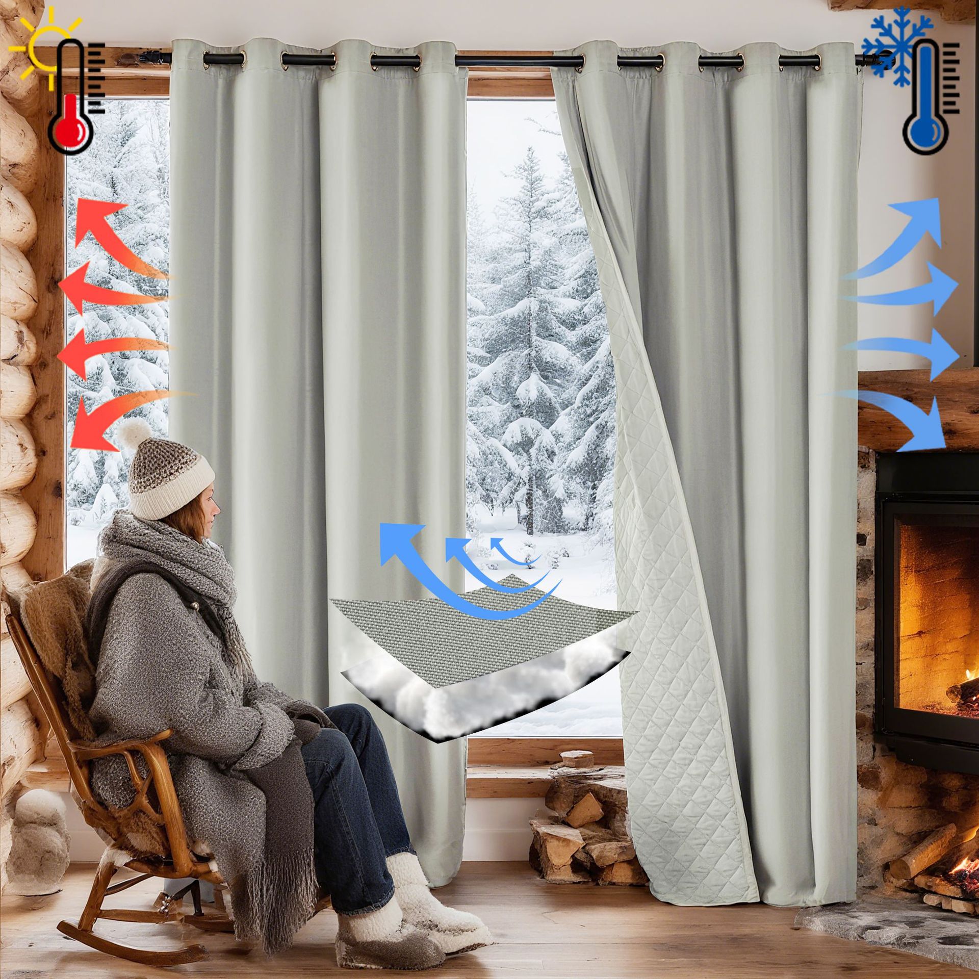 New Winter Cross-border Cotton Curtains For Wind Protection And Warmth