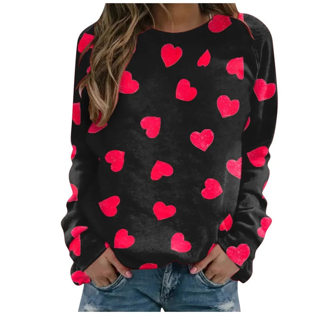 Pattern Printing Long Sleeve Loose Sweatshirt - Rhza221411N-Xl