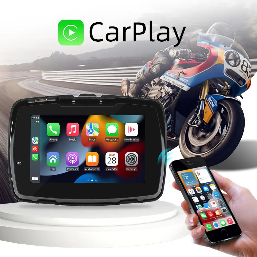 5-inch Motorcycle Portable Vehicle-mounted MP5 Player Wireless