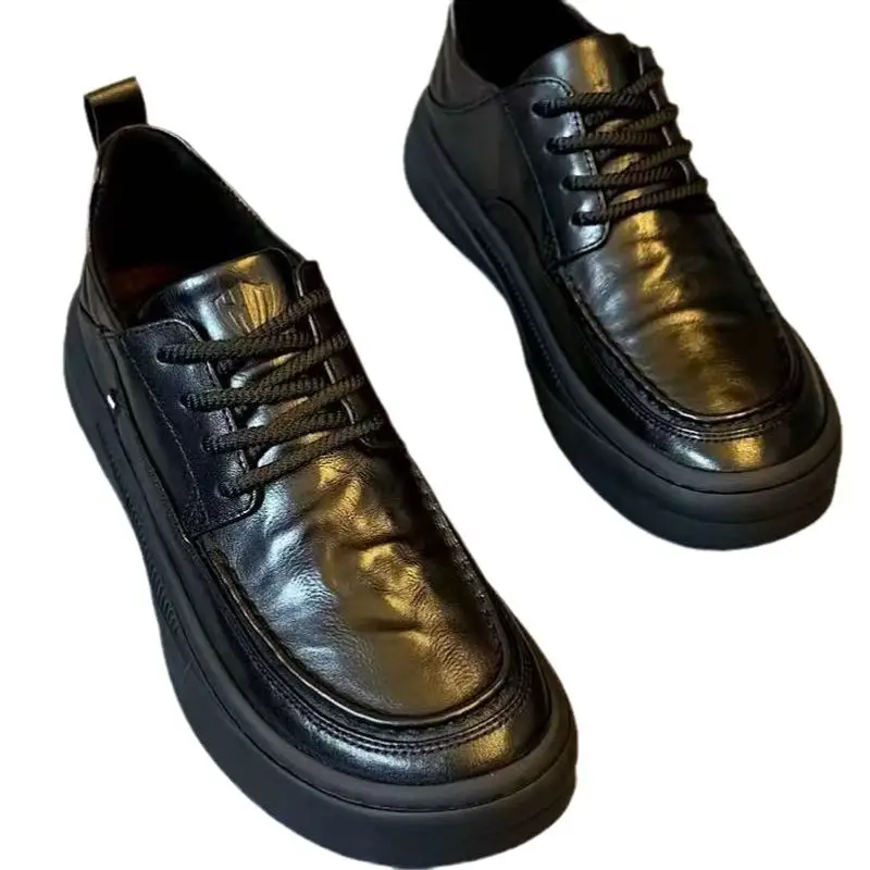 New Mens Lightweight Leather Shoes With Soft Soles