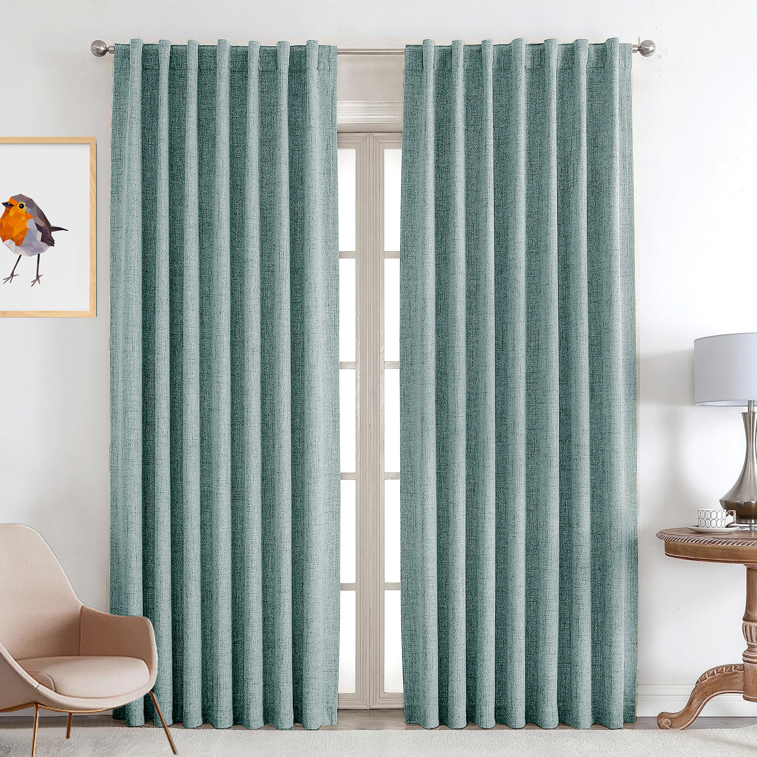 Full-blackout Coated Linen Curtains For Export