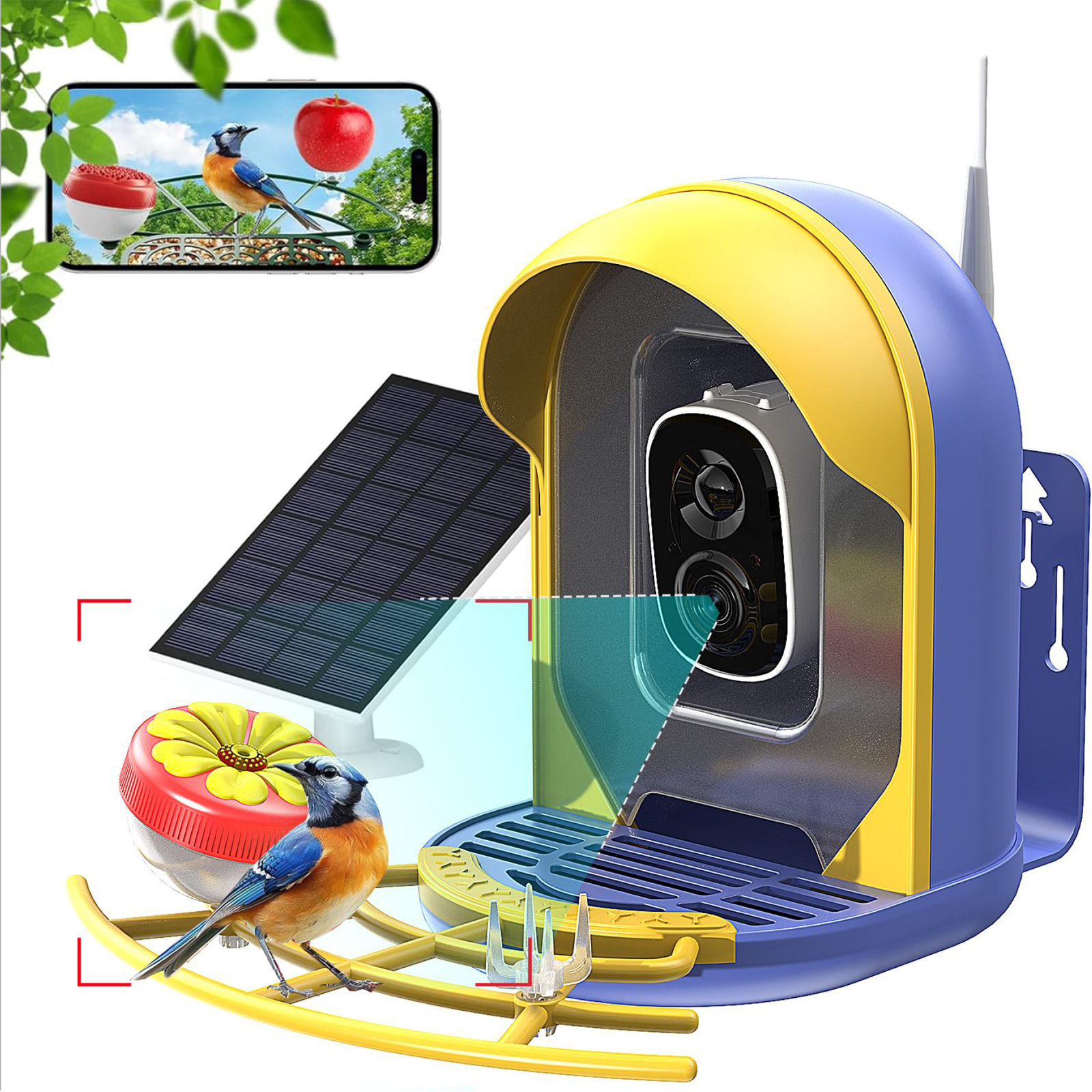 Smart Bird Feeder With AI-powered Camera Outdoor Solar Charging 16