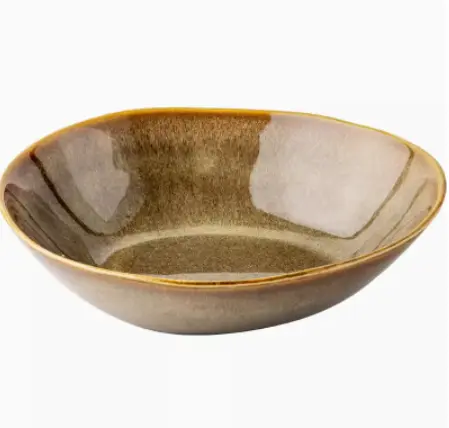 Nordic Style Ceramic Yellow Kiln Baked Glossy Dinosaur Egg Water Drop Bowl