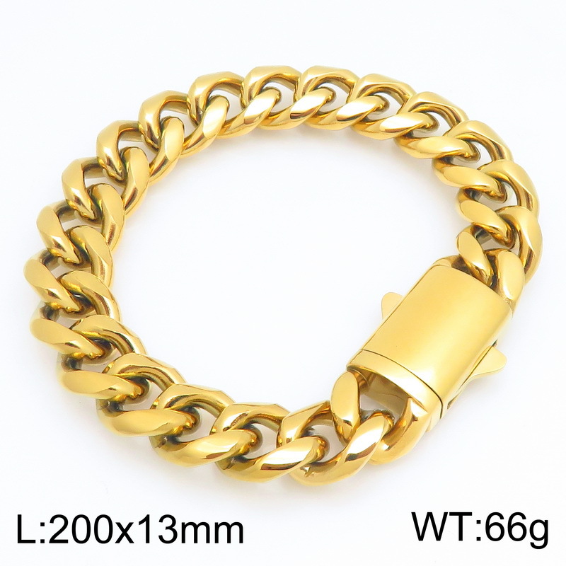 Fashionable And Minimalist Round-polished Cuban-link Bracelet For Men And Women