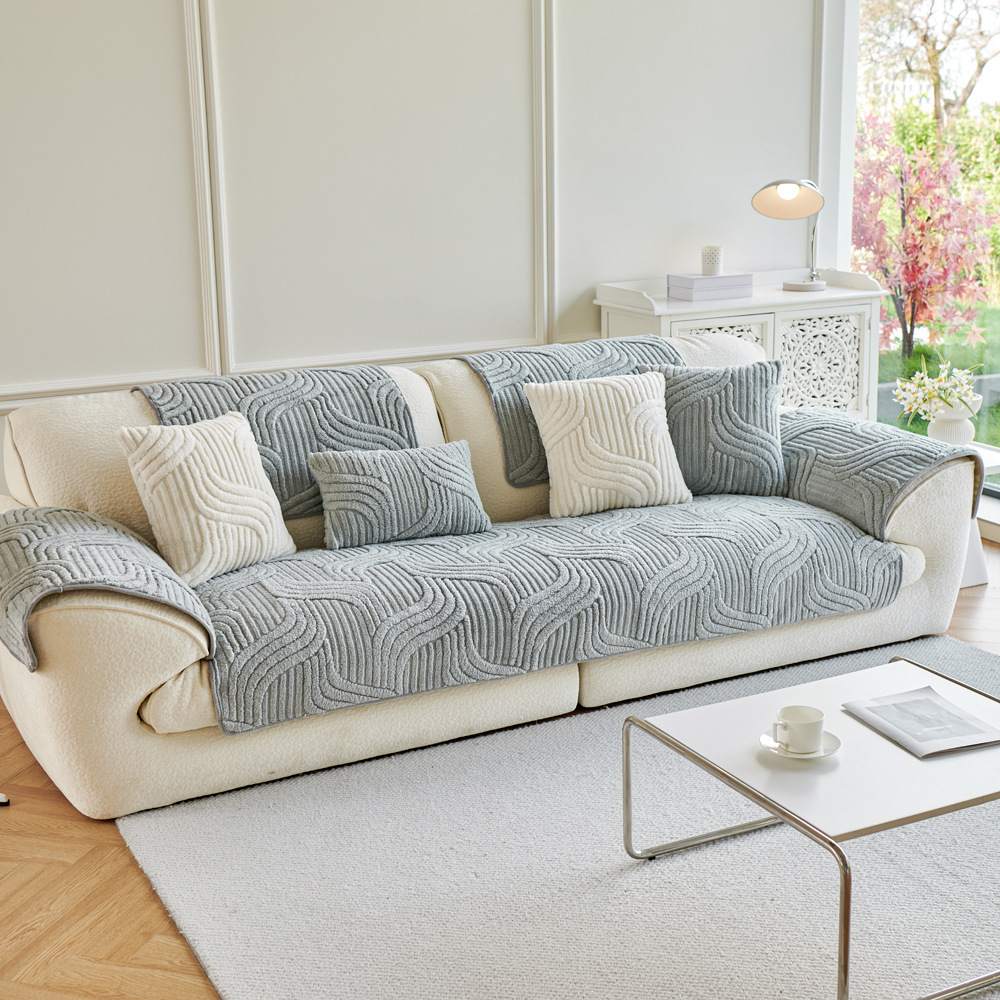 Sofa Cushion Thickened Short Plush Non-slip Cover Cover Cloth