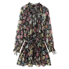 Women's Fashion Simple Floral Print Dress - Floral - View 1