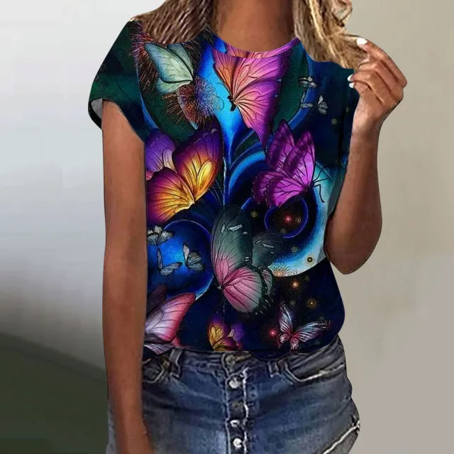 Butterfly Digital Printed Short Sleeve Shirt Dxxtch5323 - Shop at LoveMi