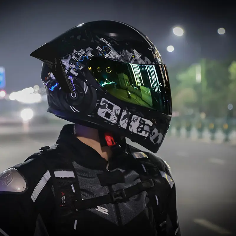 Motorcycle Helmet Mens Retro Chopper Aish Full-Cover