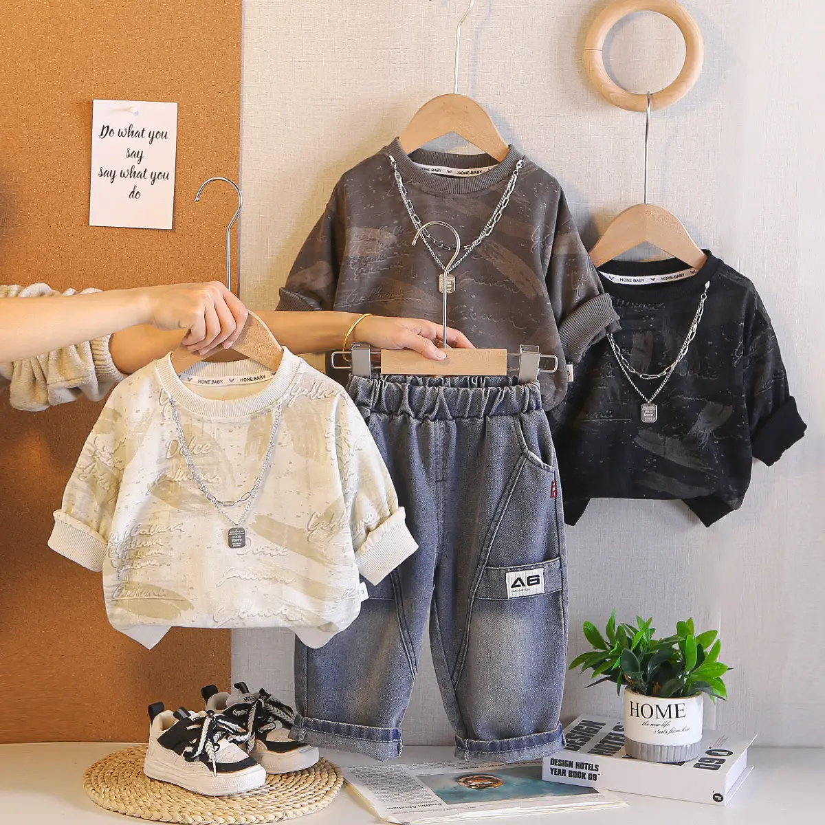 Boys Spring Long-sleeve Hoodie And Pants Set