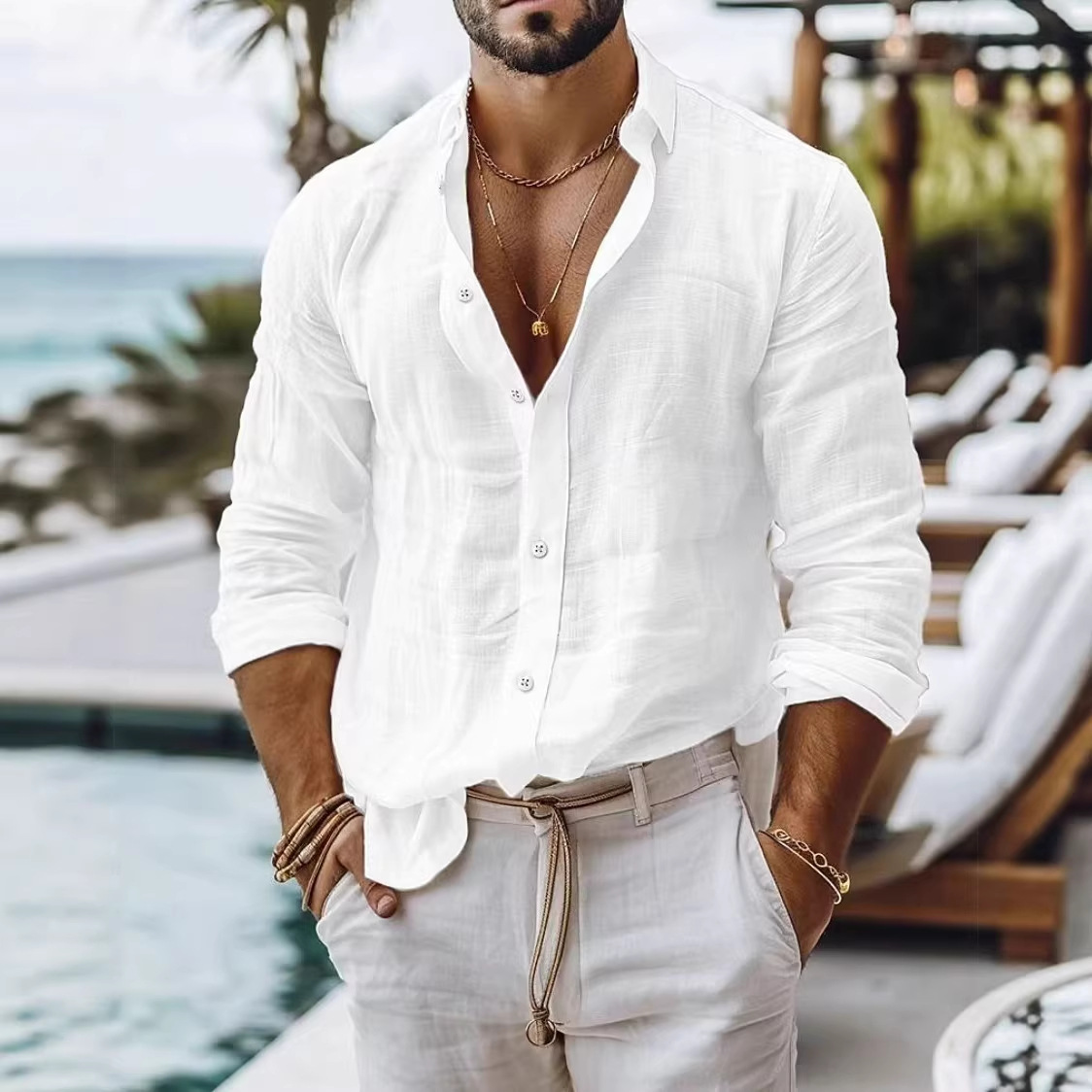 Men's Loose-fit Casual Versatile Long-sleeve Shirt