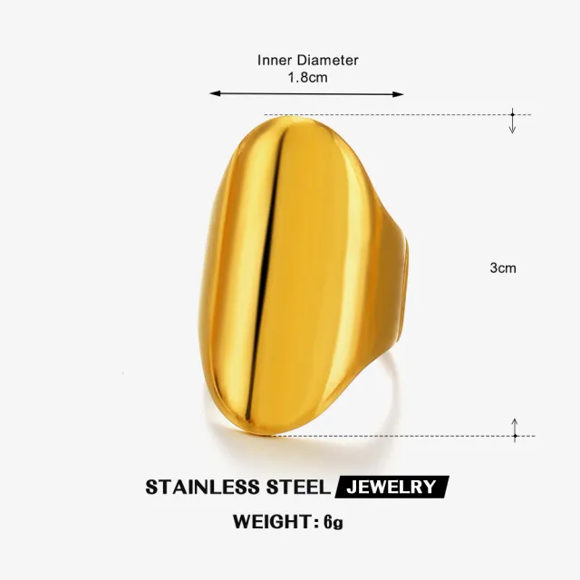 Stainless Steel Simple Style Exaggerated Thick Ring Personality Gold Ring - Shop at LoveMi