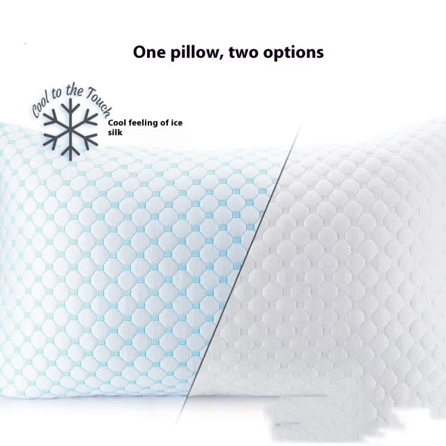 Memory Foam Ice Silk Cool Feeling Memory Crushed Sponge Pillow White - Shop at LoveMi