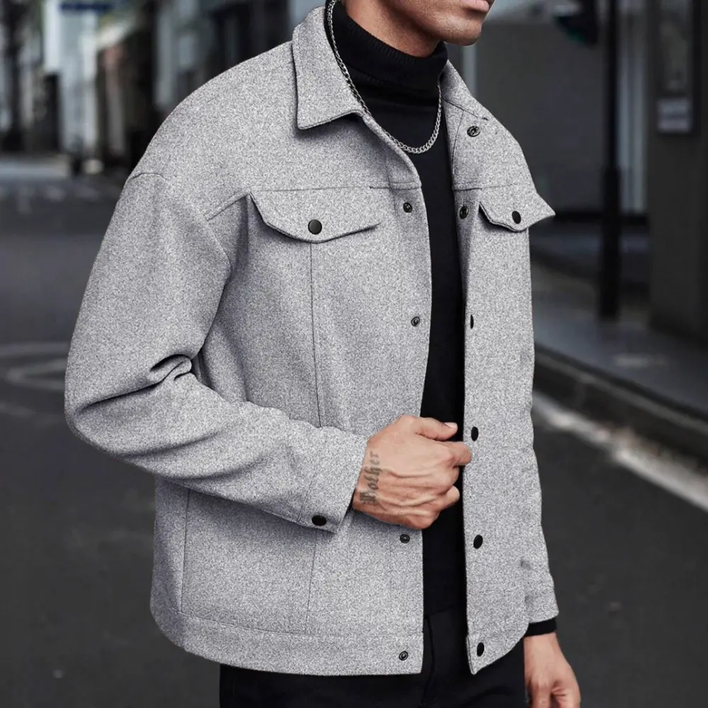 Lapel Woolen New Men's Casual Sports Jacket