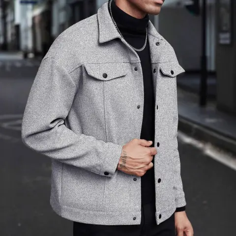 Lapel Woolen New Men's Casual Sports Jacket
