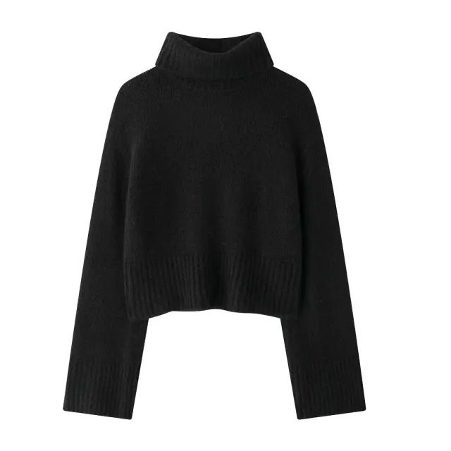 Autumn New Solid Color Soft Sweater Sweater Black - Shop at LoveMi