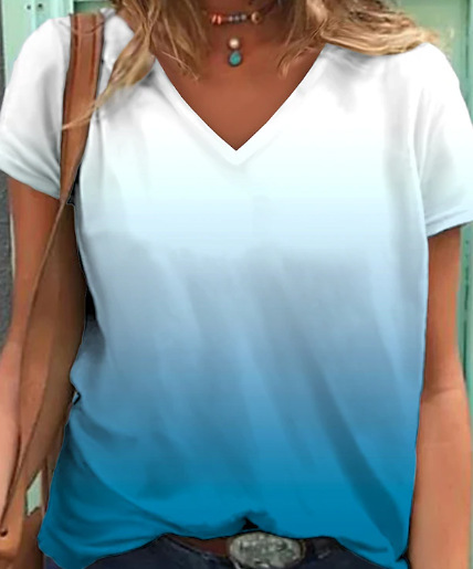 Women's Dotted Prints Short-sleeved Casual T-shirt