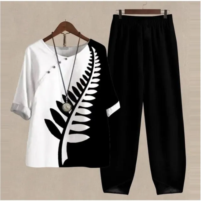 New Women's Five quarter Sleeve Printed Top Two piece Pants Element 13 - Shop at LoveMi