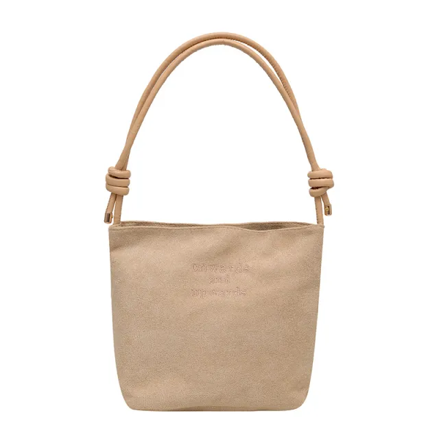 New Vintage Suede Womens A Super trendy Must have Bucket style Shoulder Bag Khaki - Shop at LoveMi