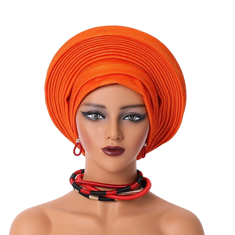 Heavy Industry Bright Silk Laminated Bandage Party Toque - Orange