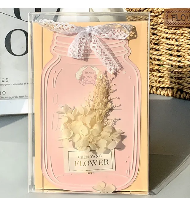 Boxed Greeting Card Pick Up A Petal Birthday Greeting Student Gift Blessing Card Message Card Petal Powder - Shop at LoveMi