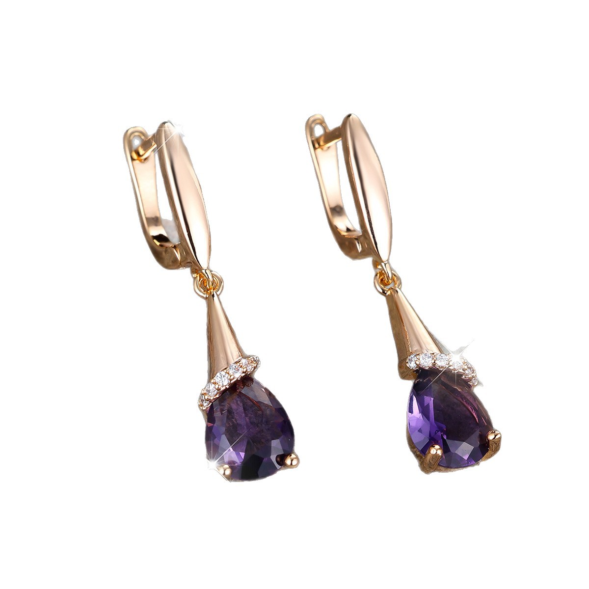 Violette Twisted Zircon Teardrop Earrings 5