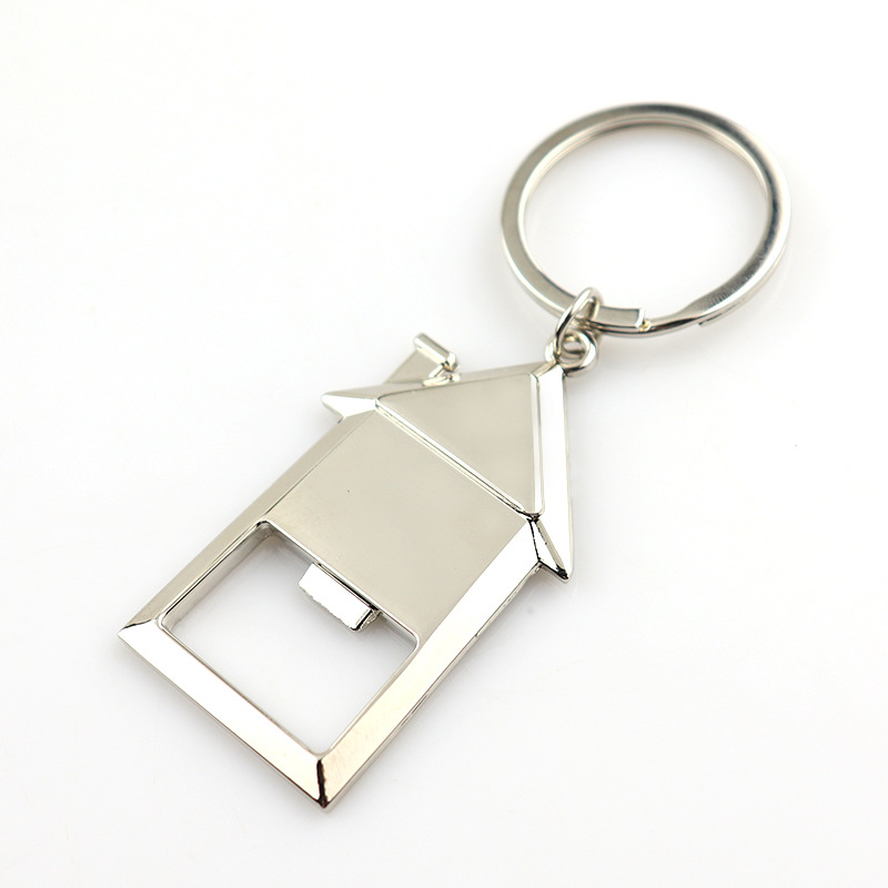 Creative Fashion House Shape Bottle Opener Keychain Silver - Shop at LoveMi