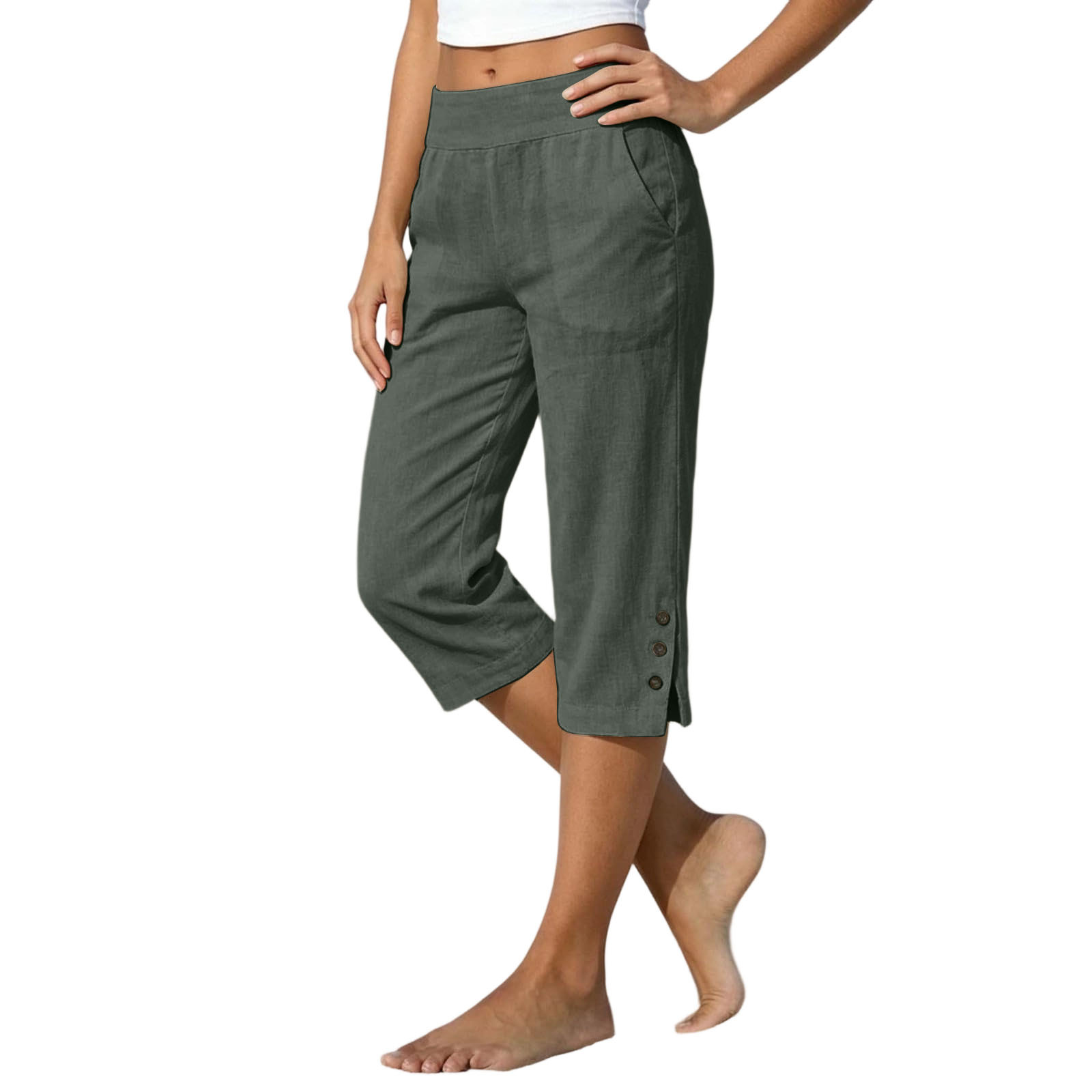Women's high-waist pants – black colorway casual everyday outfit