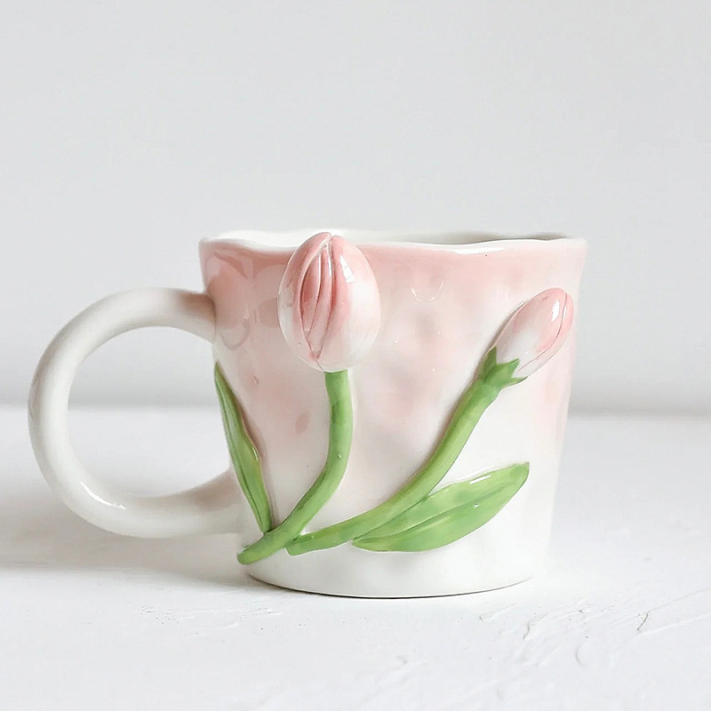 Embossed Pink Tulip