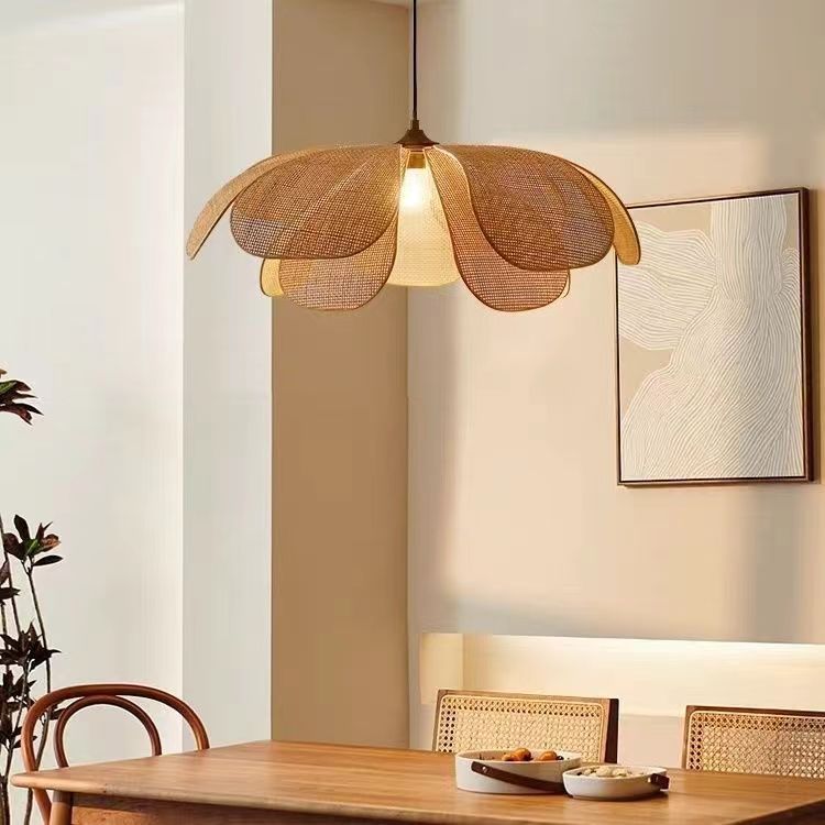 Title 5, Creative Handmade Rattan Japanese Petal Lamp