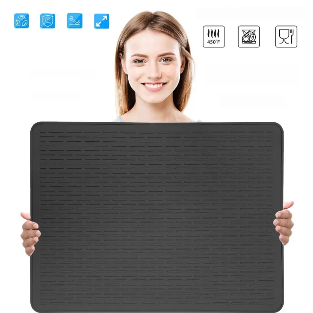 Silicone Large Multifunctional Table Top Heat Proof Mat Black - Shop at LoveMi