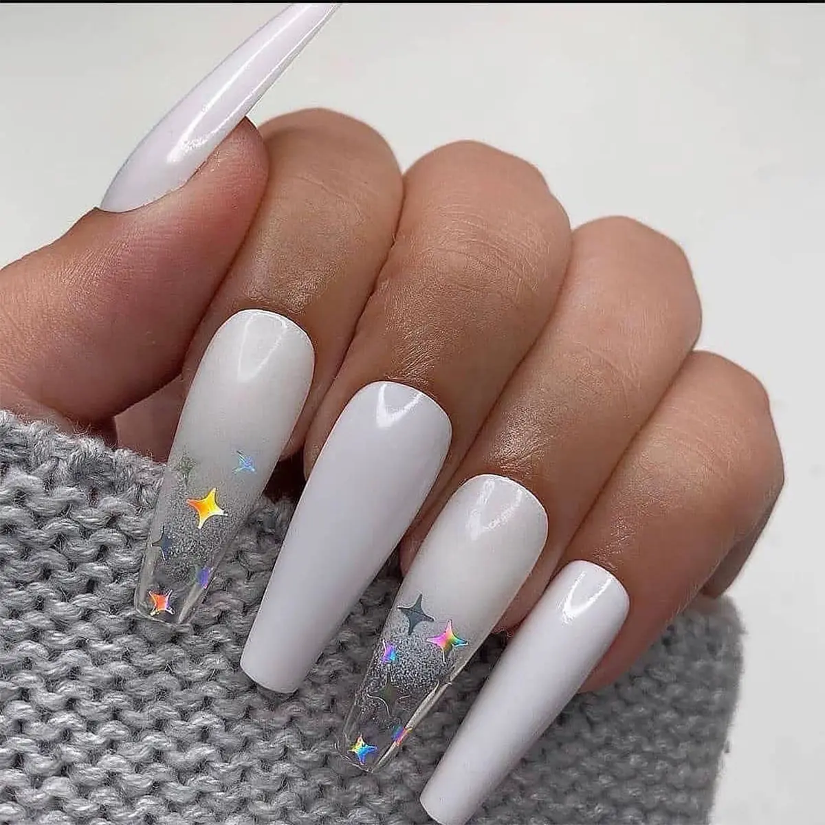 Women's Fashion Gradient Laser Star Wear Nail