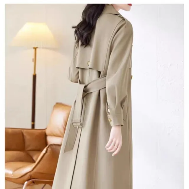 New Autumn Mid Length Trench Coat For Women Khaki - Shop at LoveMi