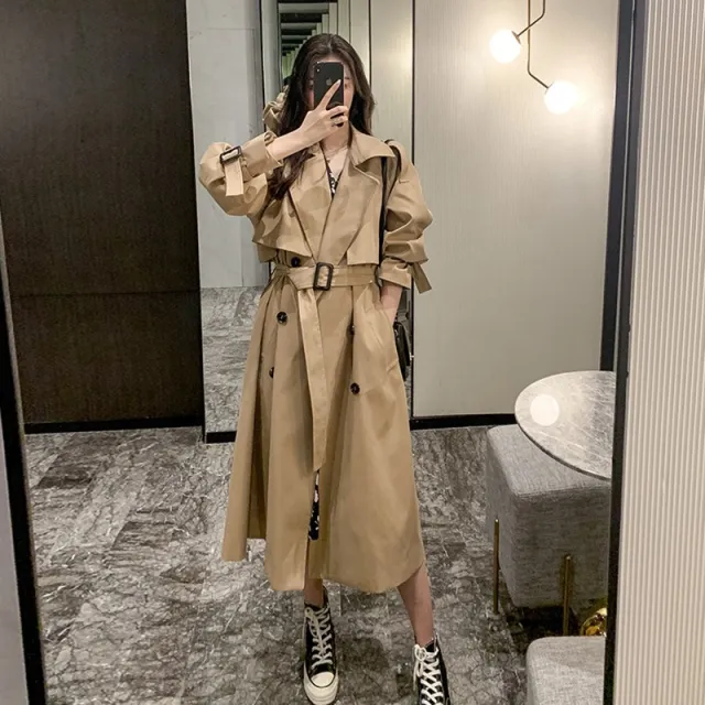 Women's Fashion Loose Cool Casual Coat Khaki - Shop at LoveMi