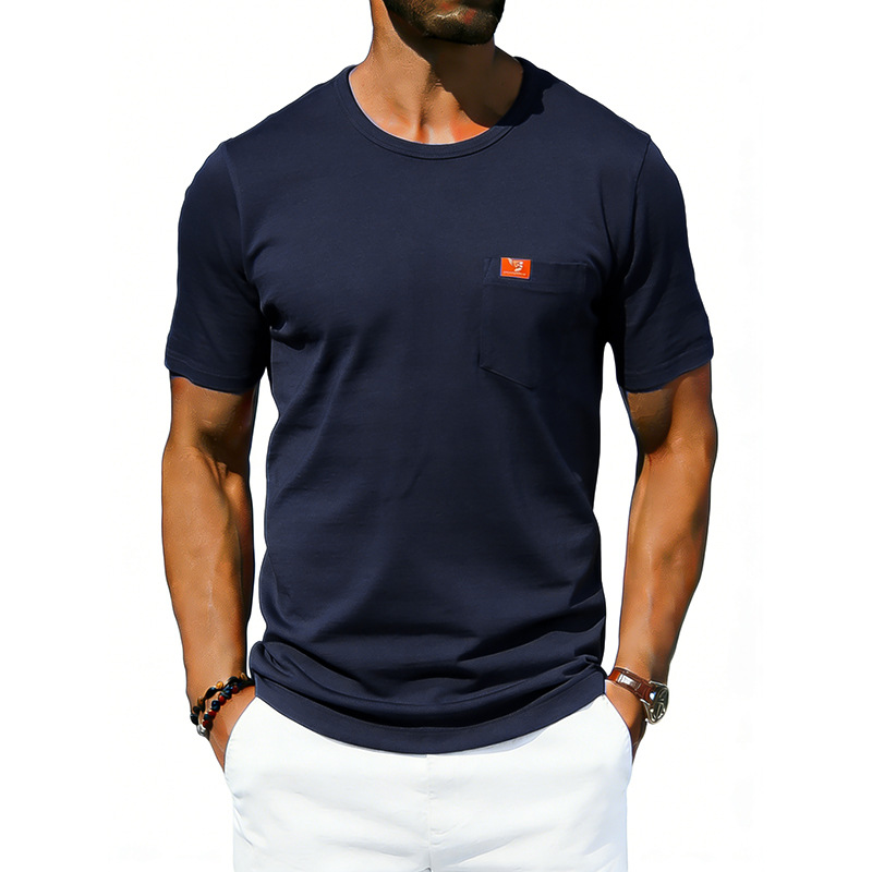 Men's Loose-fit Retro Simple Casual Crew-neck Short-sleeve T-shirt