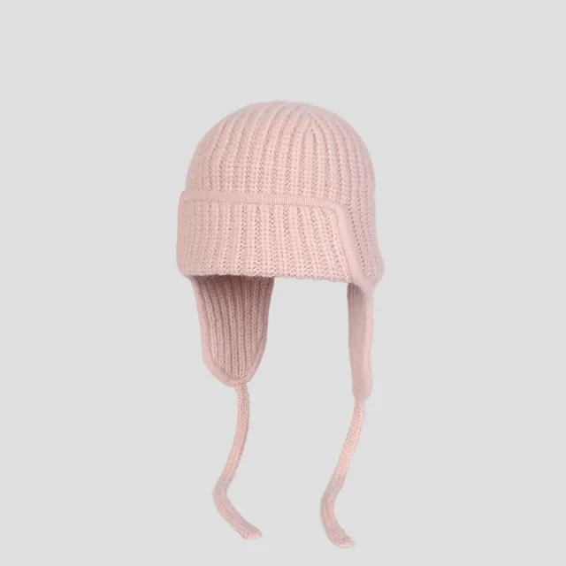 Double layer Thickened Winter Warm Ear Protection Knitted Hat Pink - Shop at LoveMi