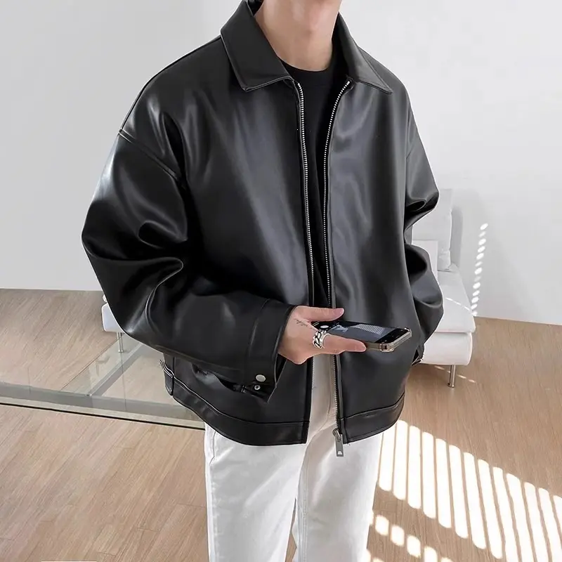 Men's Avant-Garde Leather Mens Biker Jacket