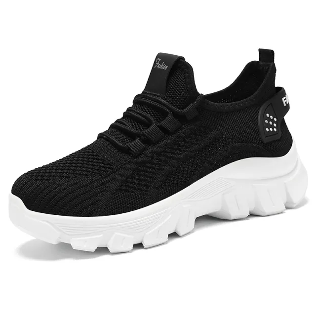 Women's Sneaker Breathable Running Thick Bottom Wear resistant Casual Shoes Black - Shop at LoveMi