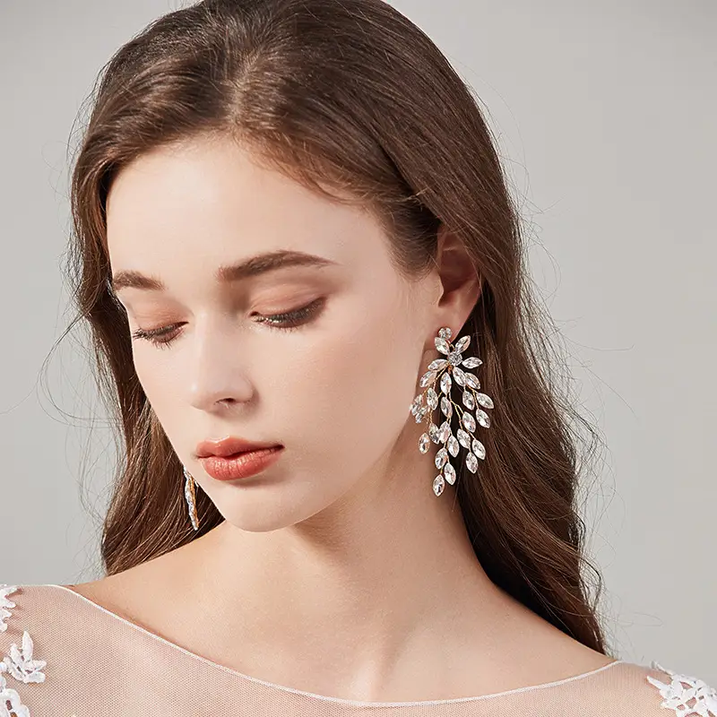 Tassel Rhinestone Alloy Handmade Women's Wedding Bride Earrings