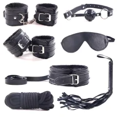 Leather Plush 5 M Rope Binding Suit Toys - Black - View 1