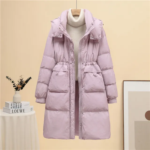 Fashion Down Jacket Women's Mid length Thick Below The Knees Coat Purple - Shop at LoveMi